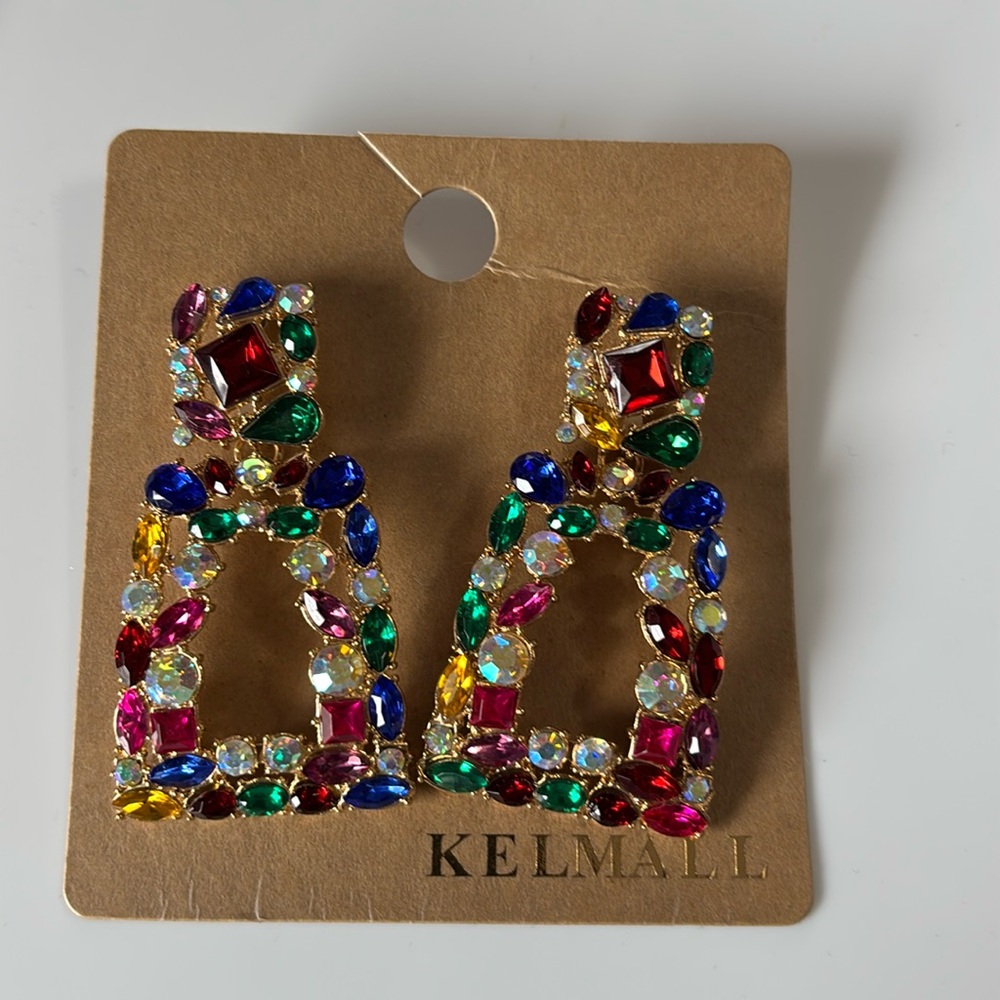 Colorful Geometric Statement Earrings